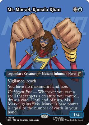 Ms. Marvel, Kamala Khan (Borderless) card from Marvel Super Heroes