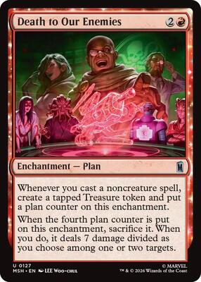 Death to Our Enemies card from Marvel Super Heroes