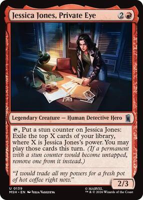 Jessica Jones, Private Eye card from Marvel Super Heroes