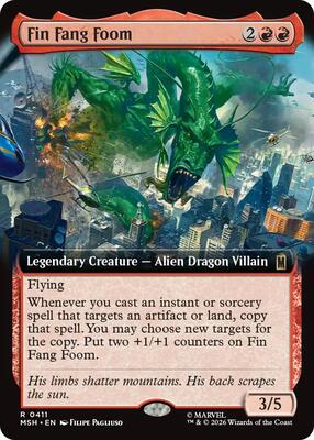 Fin Fang Foom (Extended Art) card from Marvel Super Heroes