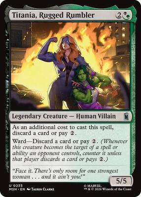 Titania, Rugged Rumbler card from Marvel Super Heroes