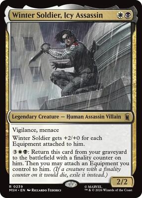Winter Soldier, Icy Assassin card from Marvel Super Heroes