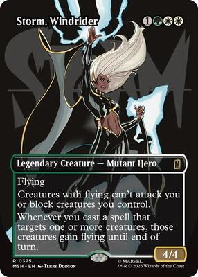 Storm, Windrider (Borderless) card from Marvel Super Heroes