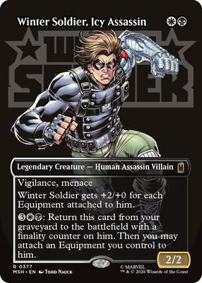 Winter Soldier, Icy Assassin (Borderless) card from Marvel Super Heroes