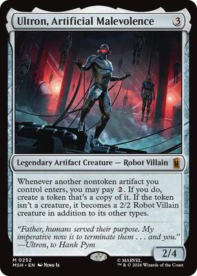 Ultron, Artificial Malevolence card from Marvel Super Heroes