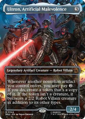 Ultron, Artificial Malevolence (Borderless) (0344) card from Marvel Super Heroes