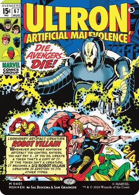 Ultron, Artificial Malevolence (Borderless) (0401) card from Marvel Super Heroes