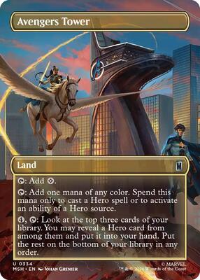 Avengers Tower (Borderless) card from Marvel Super Heroes