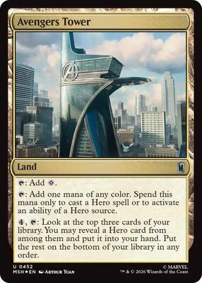 Avengers Tower (Surge Foil) card from Marvel Super Heroes