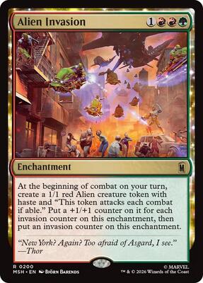 Alien Invasion card from Marvel Super Heroes