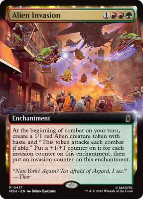 Alien Invasion (Extended Art) card from Marvel Super Heroes