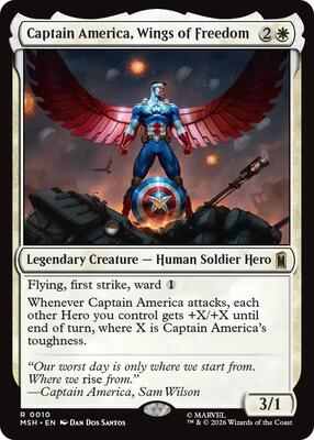Captain America, Wings of Freedom card from Marvel Super Heroes