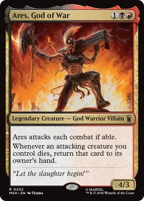 Ares, God of War card from Marvel Super Heroes