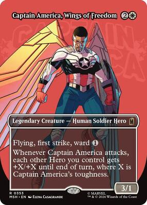 Captain America, Wings of Freedom (Borderless) card from Marvel Super Heroes