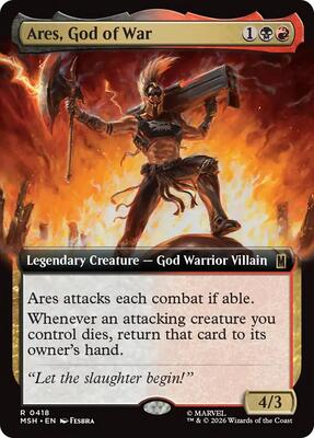 Ares, God of War (Extended Art) card from Marvel Super Heroes