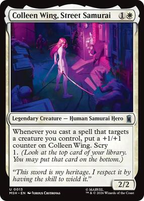 Colleen Wing, Street Samurai card from Marvel Super Heroes