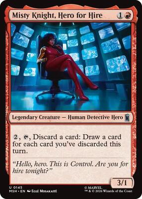 Misty Knight, Hero for Hire card from Marvel Super Heroes