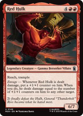 Red Hulk card from Marvel Super Heroes