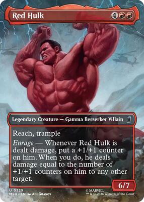 Red Hulk (Borderless) card from Marvel Super Heroes