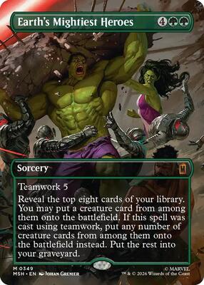 Earth's Mightiest Heroes (Borderless) card from Marvel Super Heroes