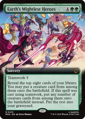 Earth's Mightiest Heroes (Extended Art) card from Marvel Super Heroes