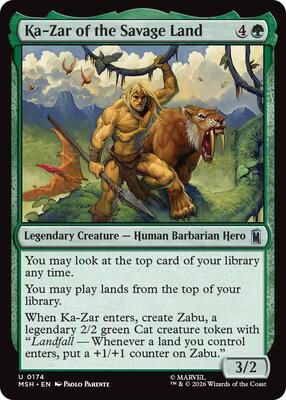 Ka-Zar of the Savage Land card from Marvel Super Heroes
