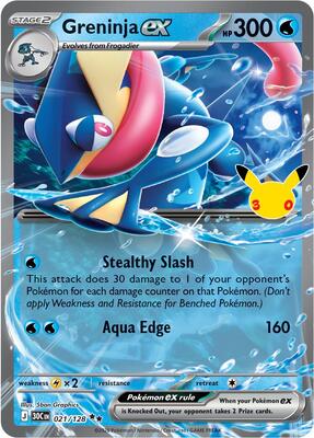 Greninja ex - 021/128 card from ME: 30th Celebration