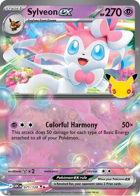 Sylveon ex - 071/128 card from ME: 30th Celebration