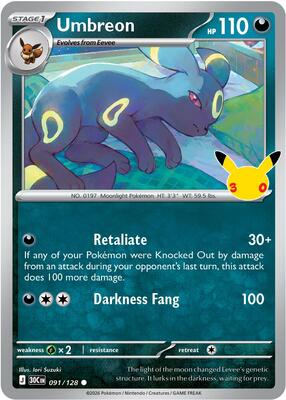 Umbreon card from ME: 30th Celebration