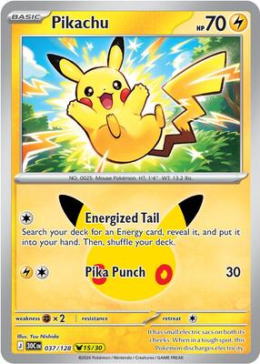 Pikachu - 037/128 card from ME: 30th Celebration