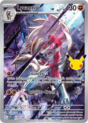 Lycanroc - 138/128 card from ME: 30th Celebration