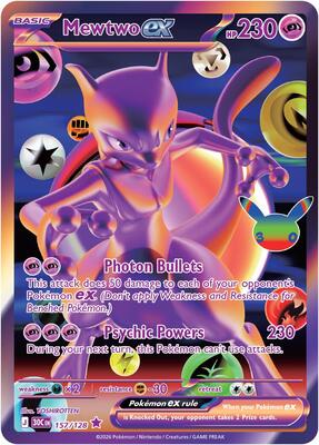 Mewtwo ex - 157/128 card from ME: 30th Celebration