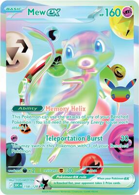 Mew ex - 158/128 card from ME: 30th Celebration