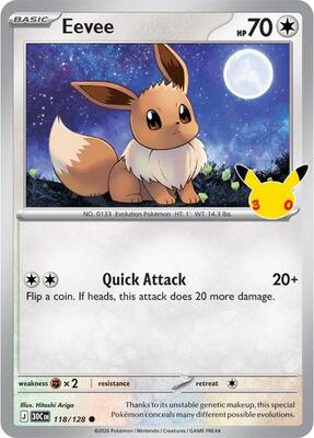 Eevee - 118/128 card from ME: 30th Celebration