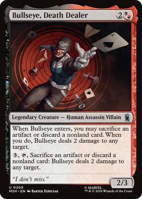 Bullseye, Death Dealer card from Marvel Super Heroes