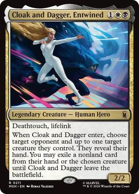 Cloak and Dagger, Entwined card from Marvel Super Heroes