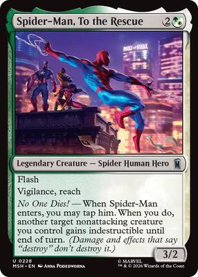 Spider-Man, To the Rescue card from Marvel Super Heroes