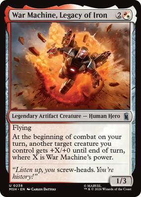 War Machine, Legacy of Iron card from Marvel Super Heroes