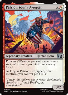 Patriot, Young Avenger card from Commander: Marvel Super Heroes