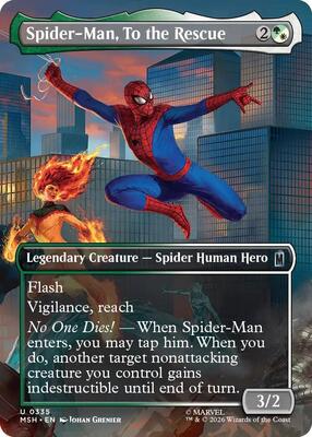 Spider-Man, To the Rescue (Borderless) card from Marvel Super Heroes