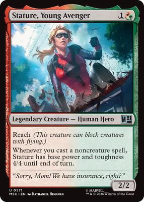 Stature, Young Avenger card from Commander: Marvel Super Heroes