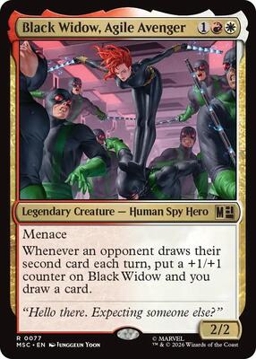 Black Widow, Agile Avenger card from Commander: Marvel Super Heroes