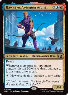 Hawkeye, Avenging Archer card from Commander: Marvel Super Heroes