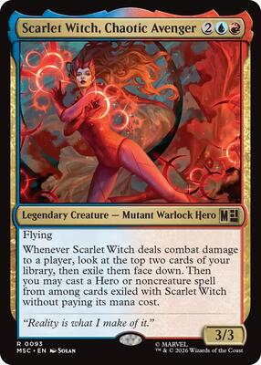 Scarlet Witch, Chaotic Avenger (Surge Foil) card from Commander: Marvel Super Heroes