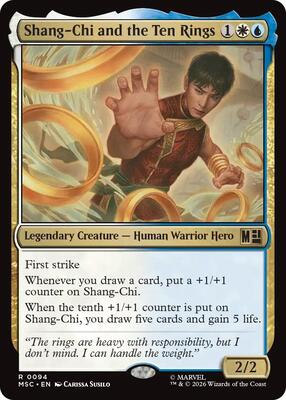 Shang-Chi and the Ten Rings (Surge Foil) card from Commander: Marvel Super Heroes