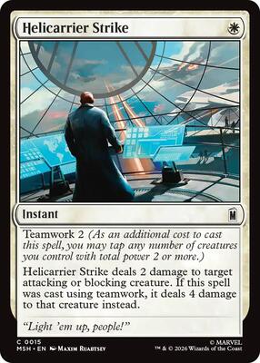 Helicarrier Strike card from Marvel Super Heroes
