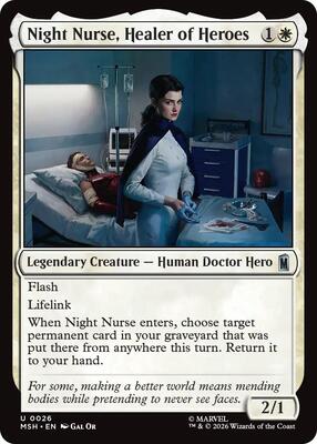 Night Nurse, Healer of Heroes card from Marvel Super Heroes