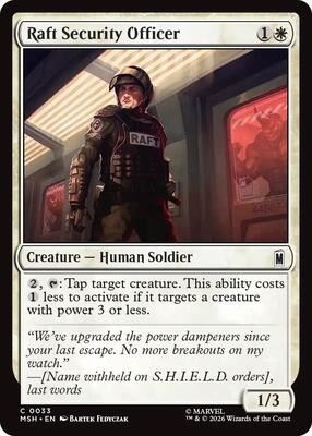 Raft Security Officer card from Marvel Super Heroes