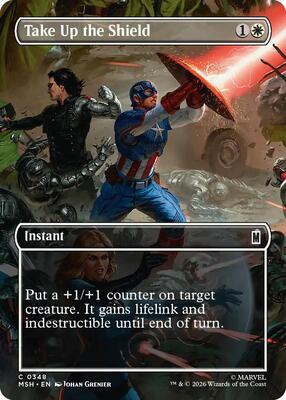 Take Up the Shield (Borderless) card from Marvel Super Heroes