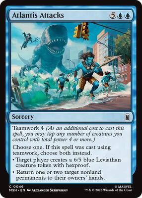 Atlantis Attacks card from Marvel Super Heroes